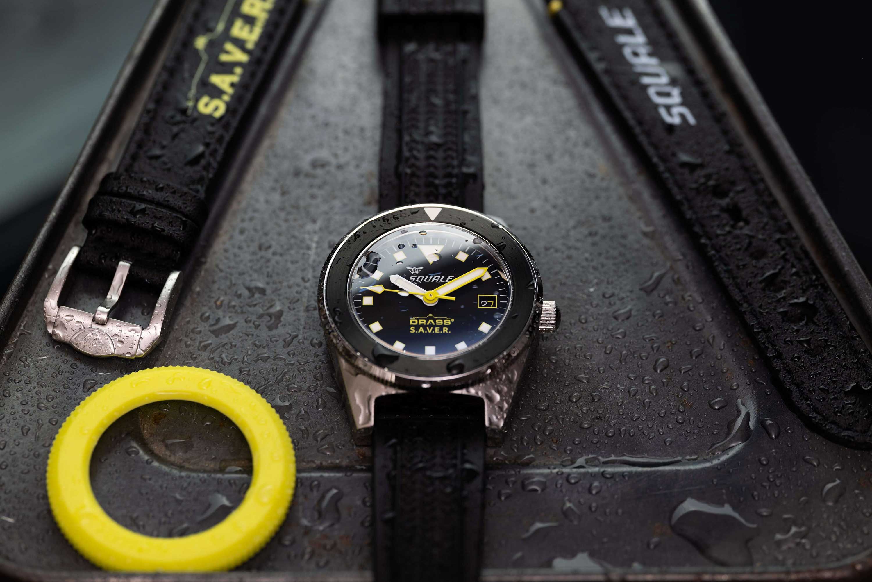 Squale DRASS S.A.V.E.R. VONDSSSAVS – Die außergewöhnliche Taucheruhr mit gelbem „Kondom“