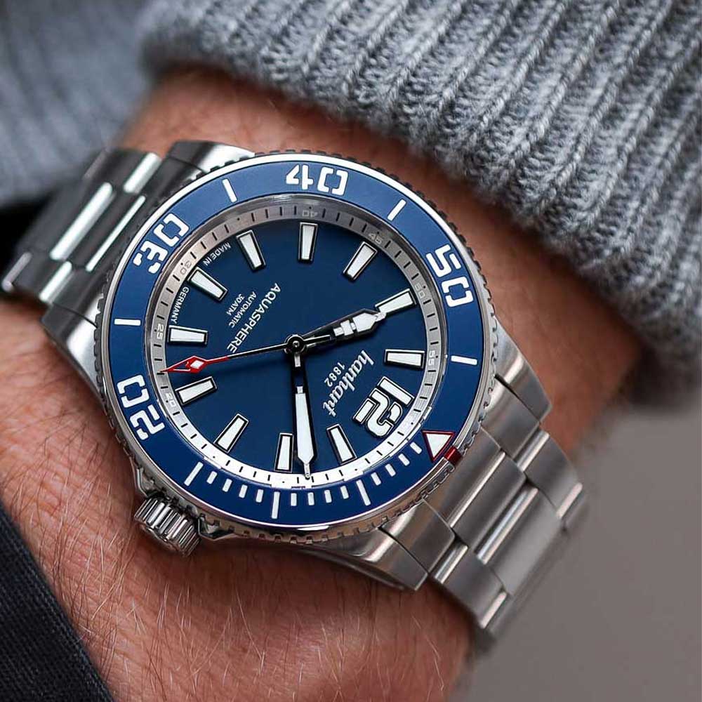 Hanhart AQUASPHERE FreeFall Blue & Ocean Fade Taucheruhr