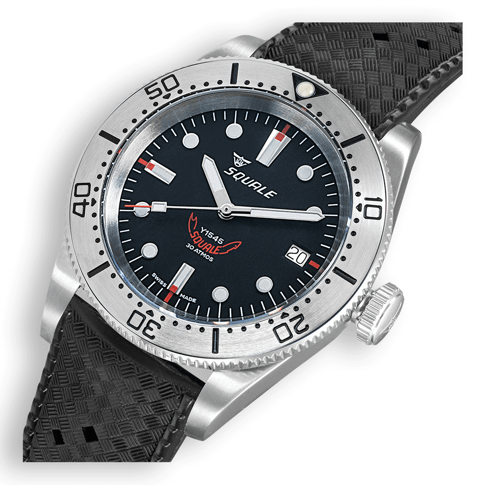 Squale 1545 Black Rubber 1545BKBKC.HT Lederband Taucheruhr