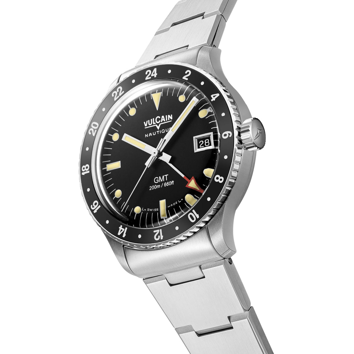 Vulcain Skindiver GMT - Black Luminova Beige 680174A07.BHM286