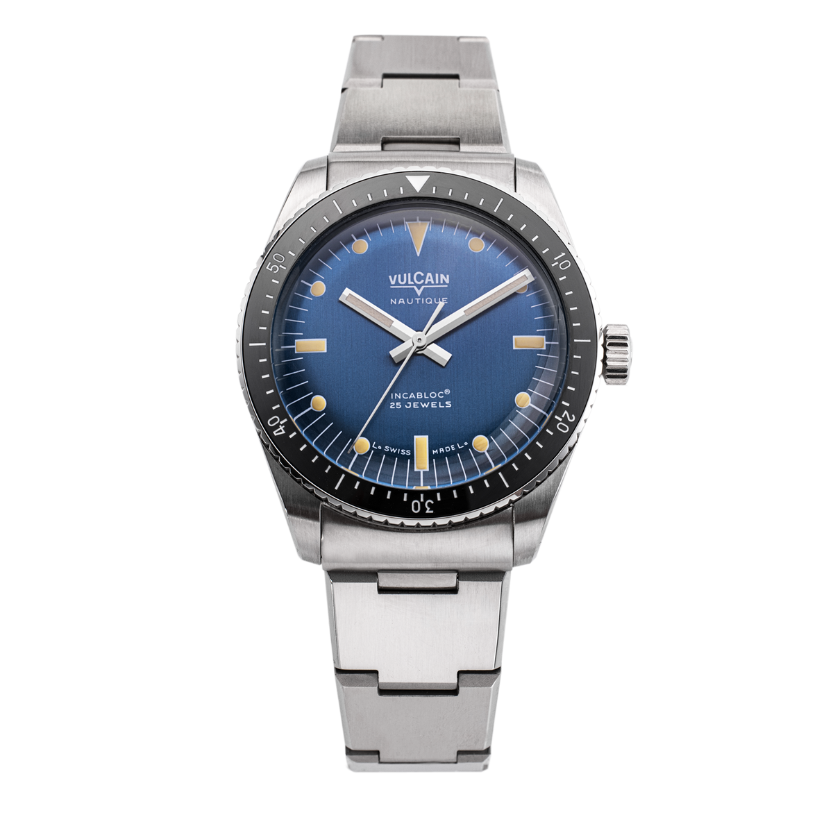 VULCAIN Skindiver Nautique - Blue with Khaki Brown Lum