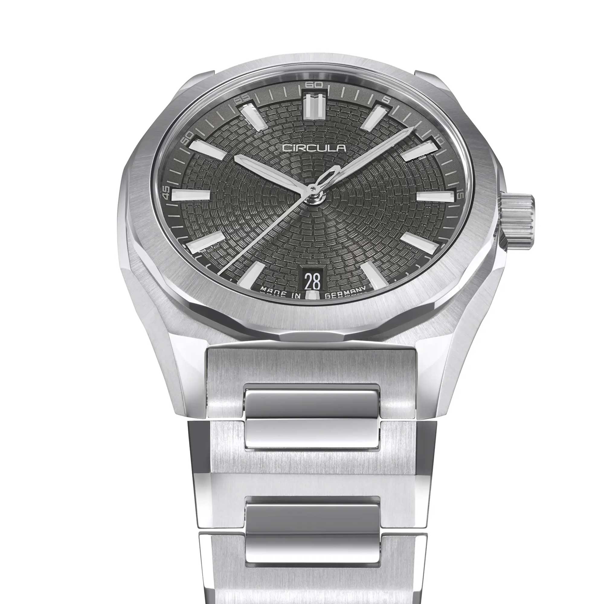 Circula Facet Castanho - bracelete de aço