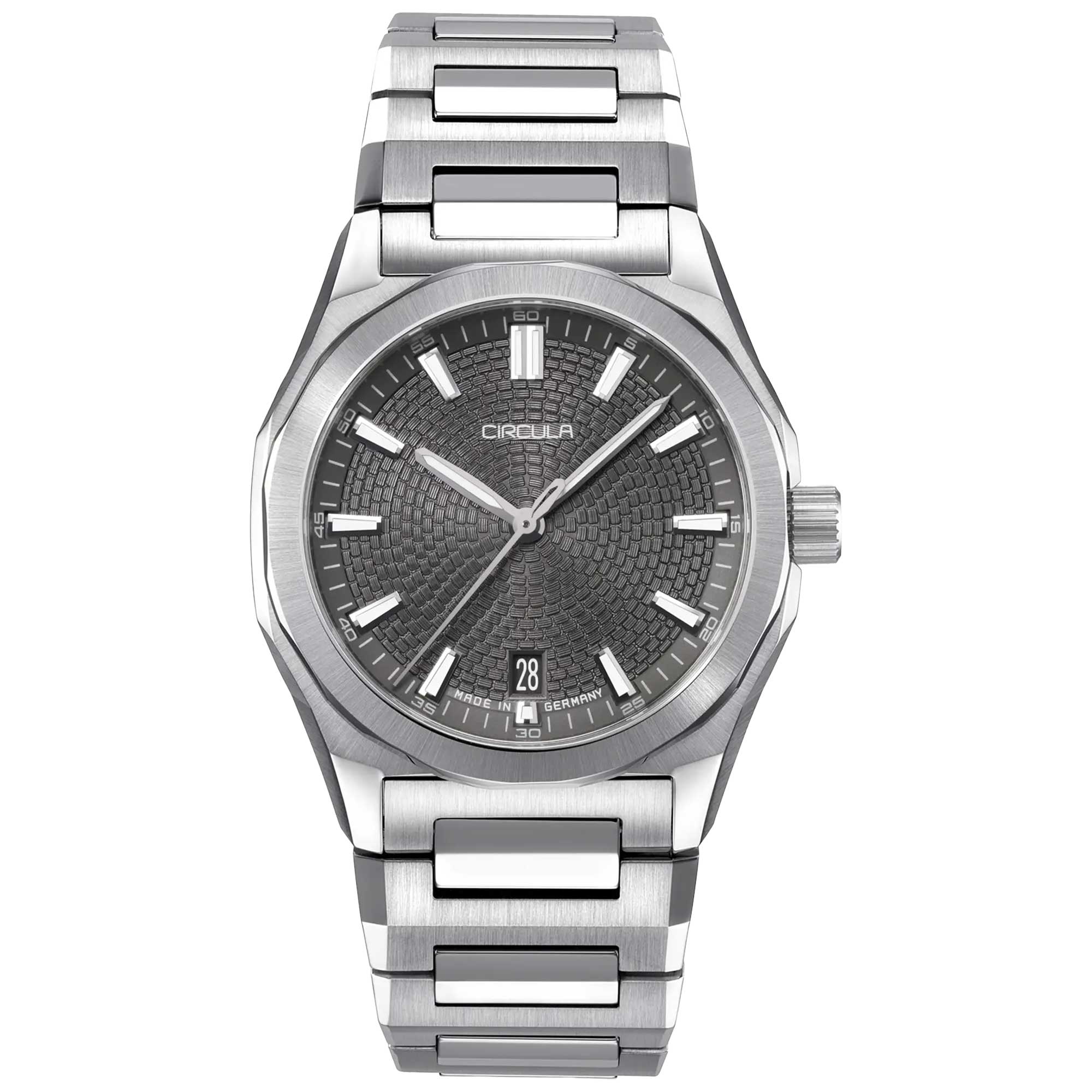 Circula Facet Castanho - bracelete de aço