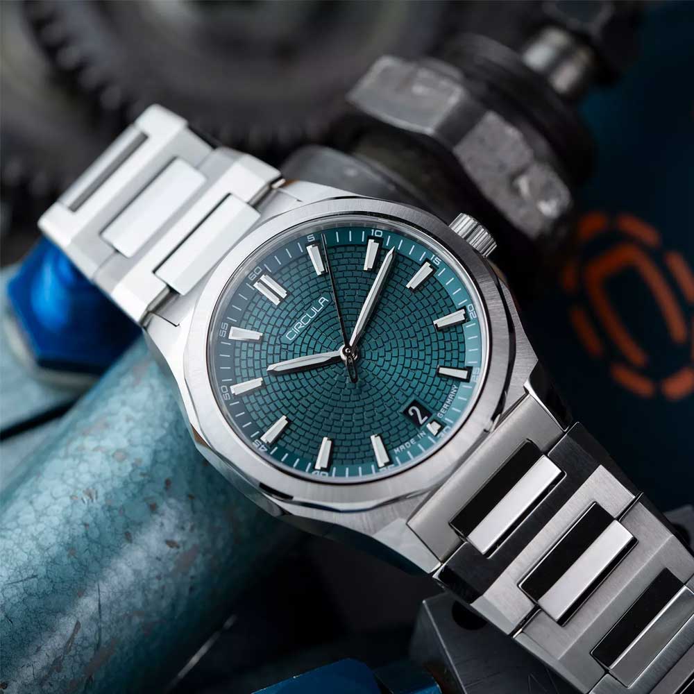 Circula Facet Petrol - Stahlband Schmetterlingsschließe