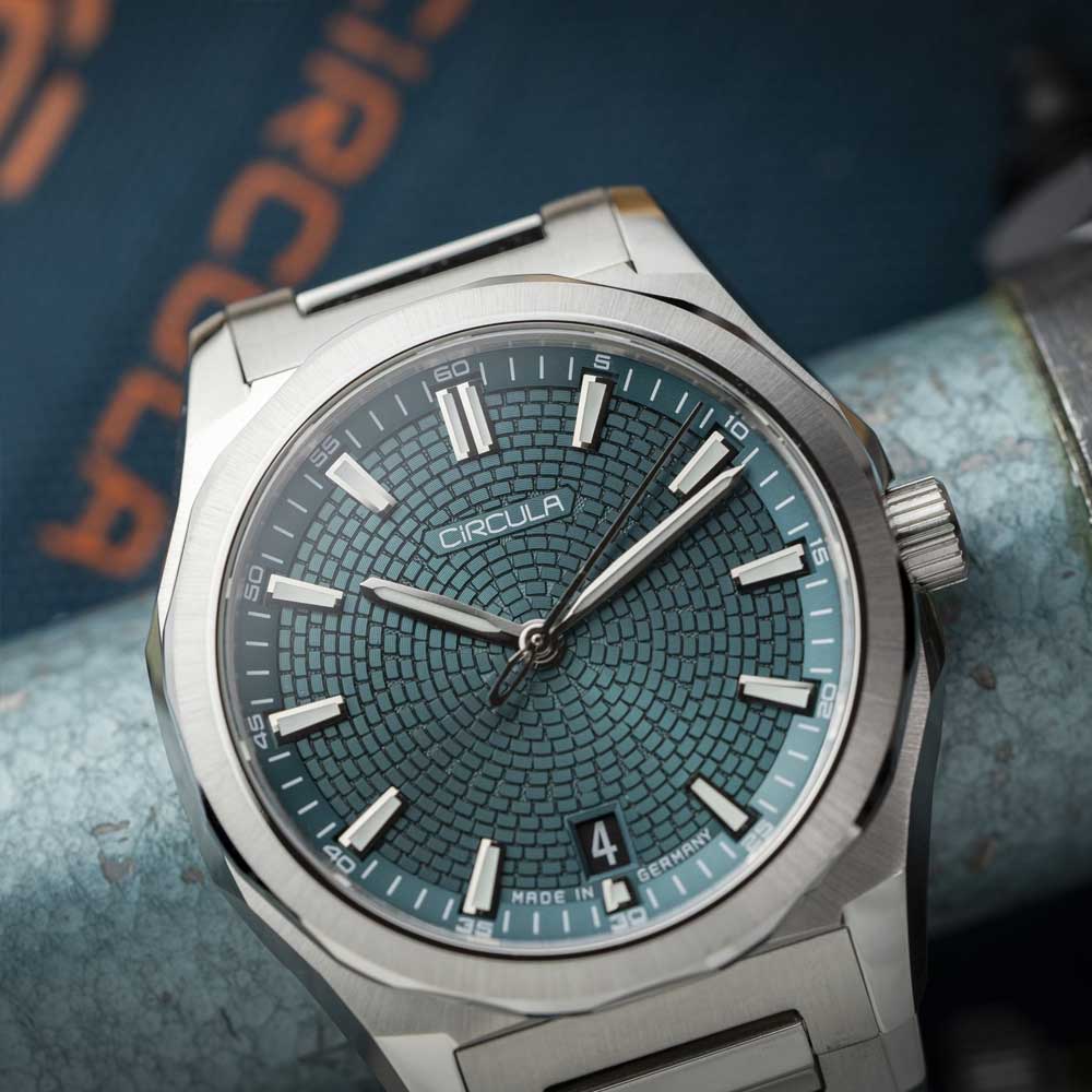 Circula Facet Petrol - Stahlband Schmetterlingsschließe