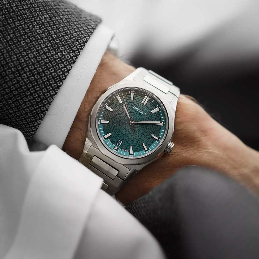 Circula Facet Petrol - Stahlband Schmetterlingsschließe