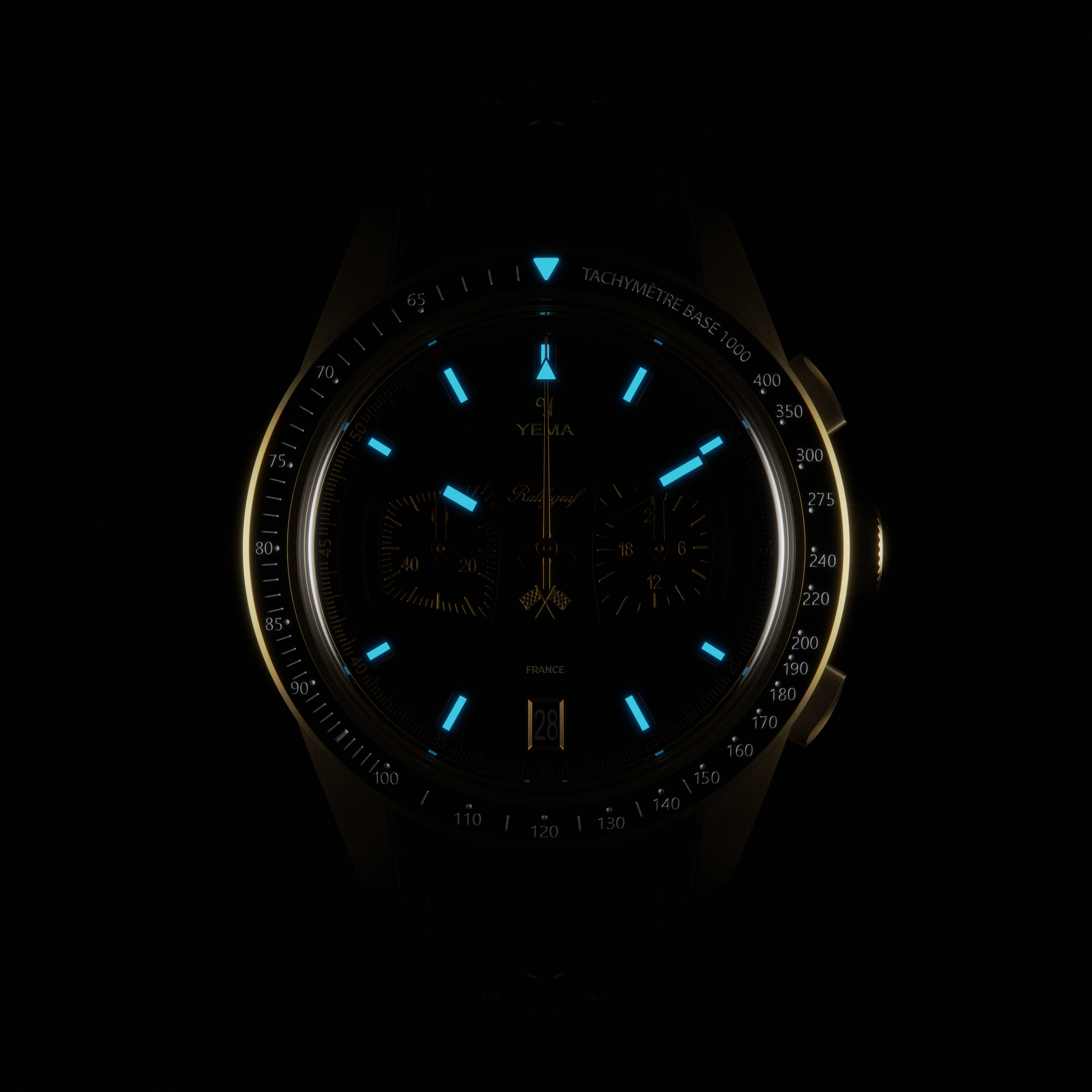 YEMA RALLYGRAF MECA-QUARTZ Classic Racing School YMHF1585-AA