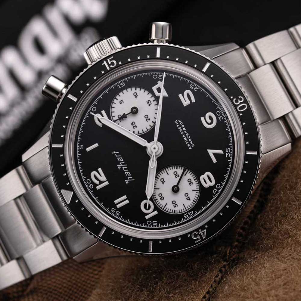 Hanhart 415 ES Reverse Panda Stahlband