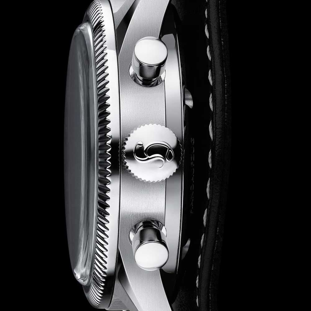 Hanhart 417 ES 1954 Flyback Panda Edelstahl