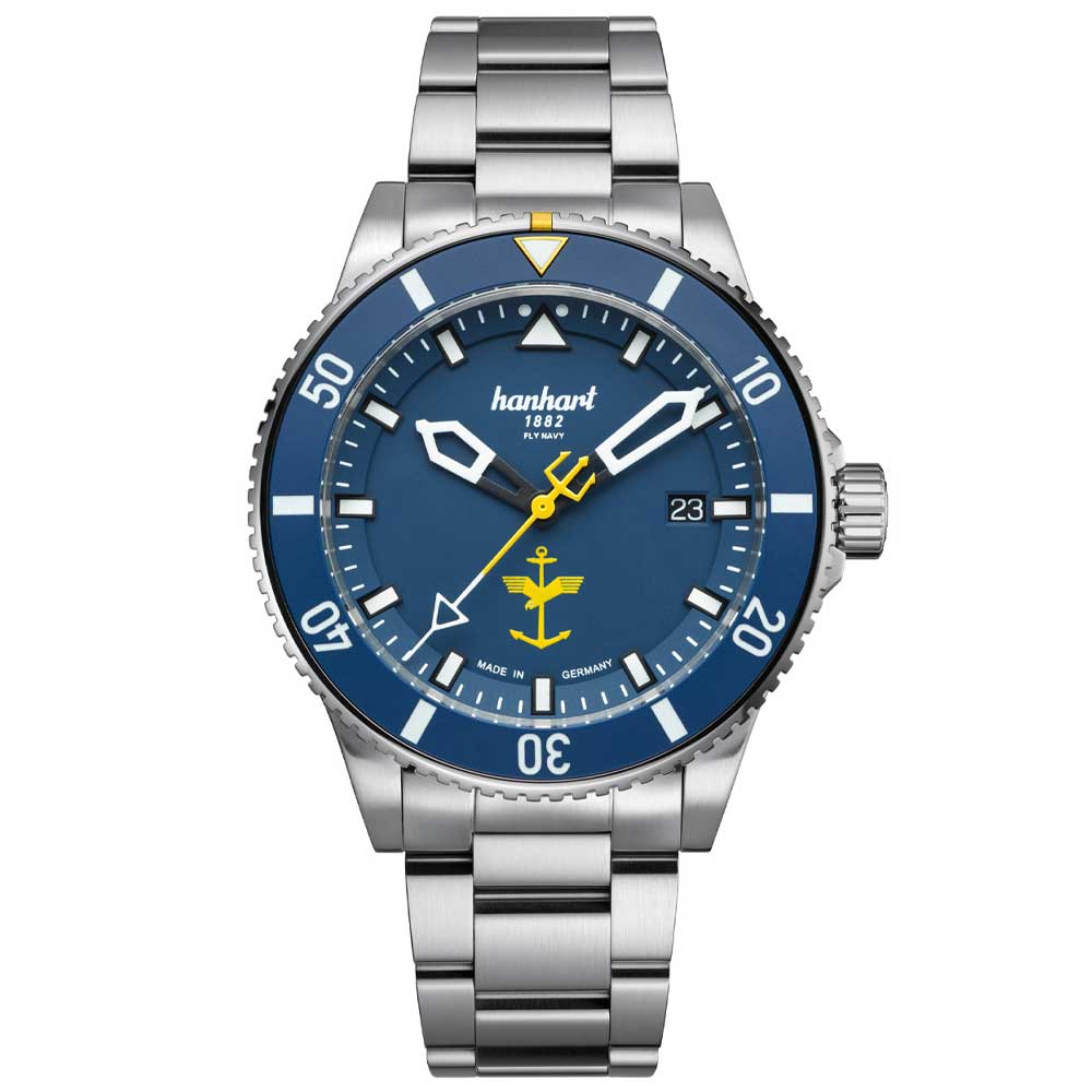 Hanhart FLY NAVY Aerosphere Edelstahl