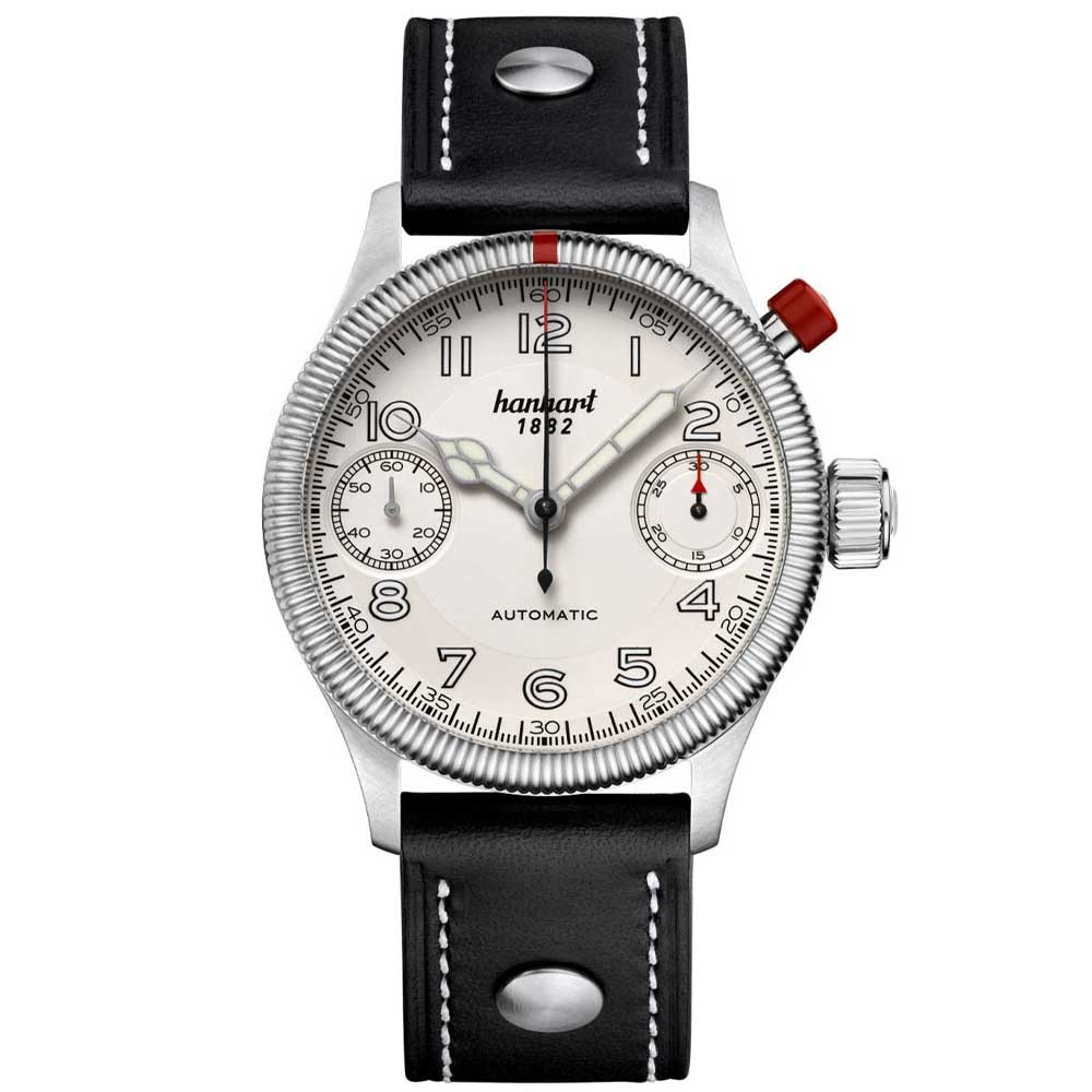 Hanhart PIONEER MonoScope silber, kannelierte Lünette