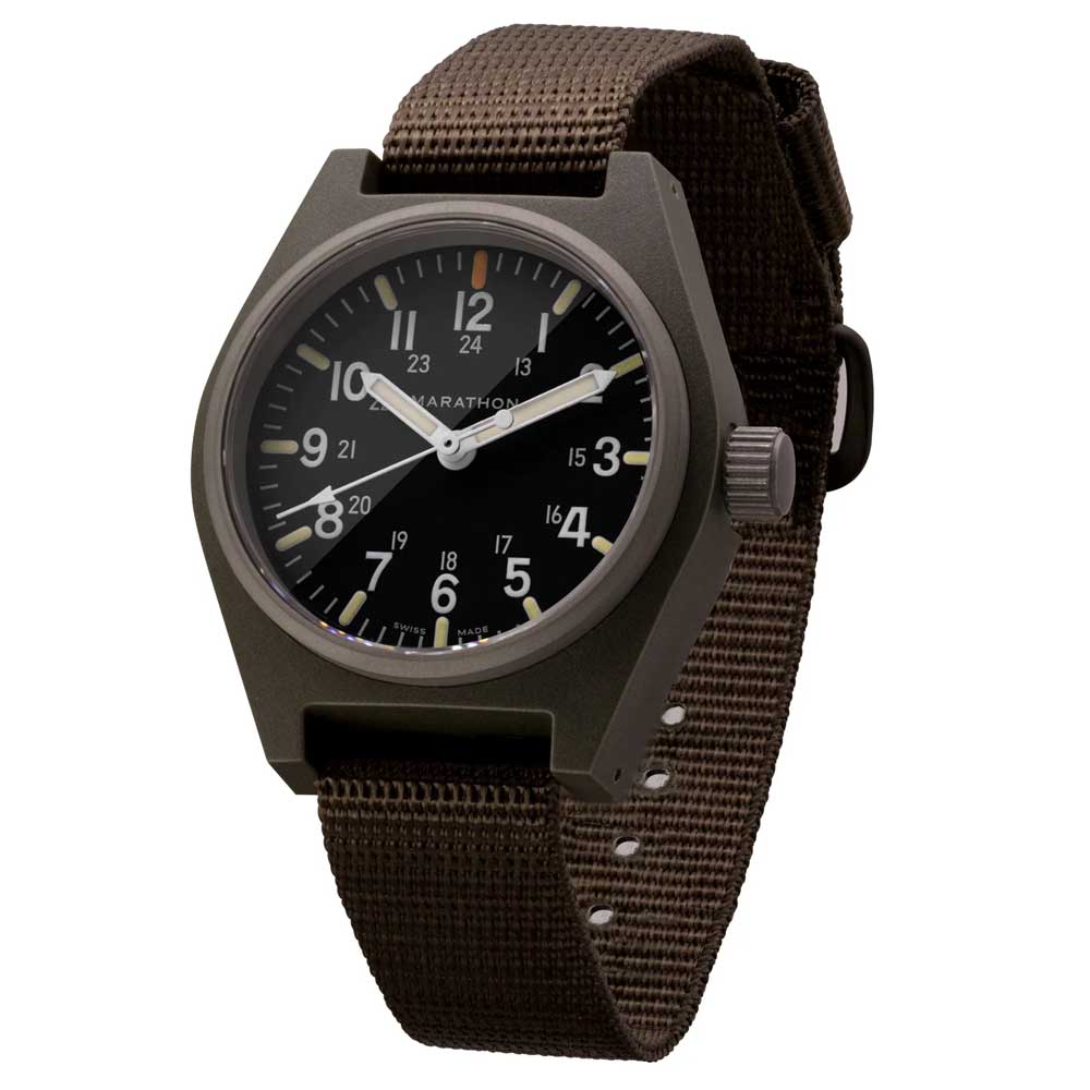 MARATHON 34mm salbeigrüner Allzwegquarz mit MARAGLO WW194009SG-0103