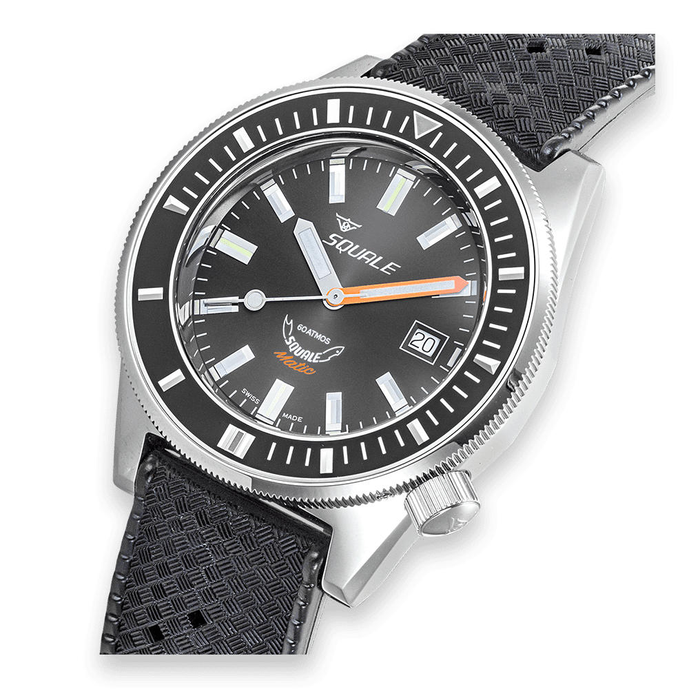 Squale Matic Grey Rubber MATICXSA.HT Tropical Band Taucheruhr