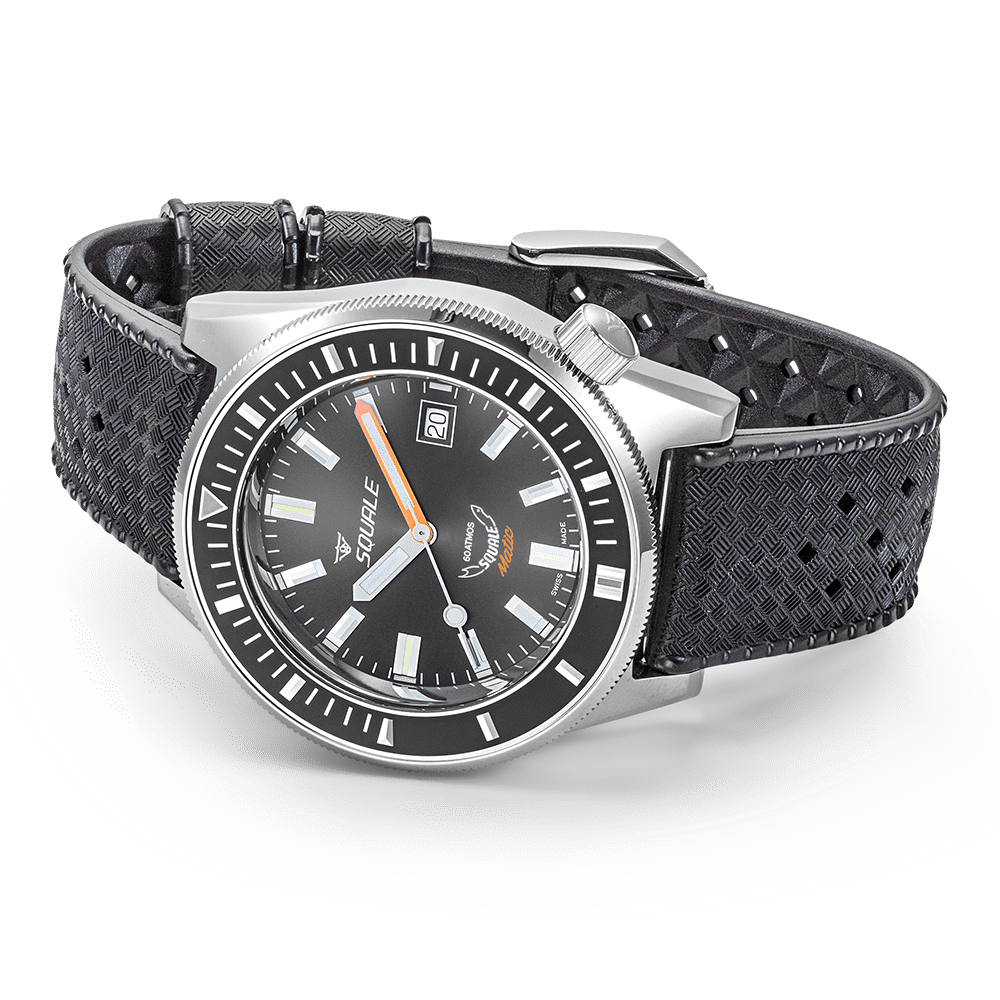 Squale Matic Grey Rubber MATICXSA.HT Tropical Band Taucheruhr