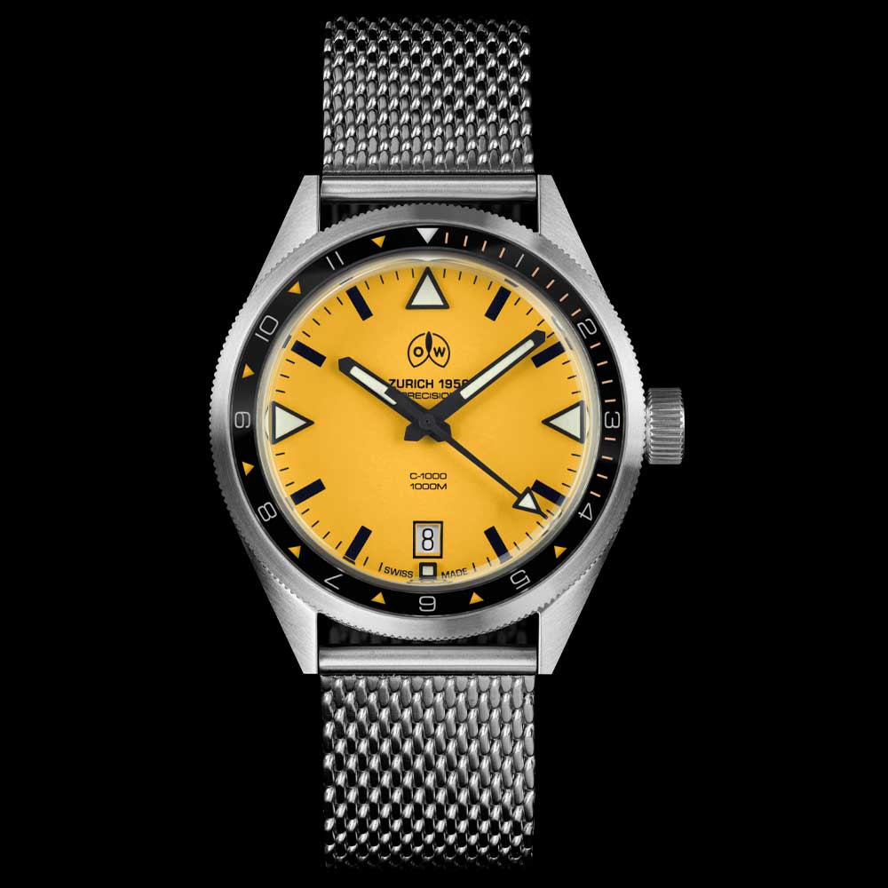 Ollech & Wajs C-1000 Gul Svart RAF-band
Source:
Ollech & Wajs C-1000 Yellow Schwarzes RAF Band