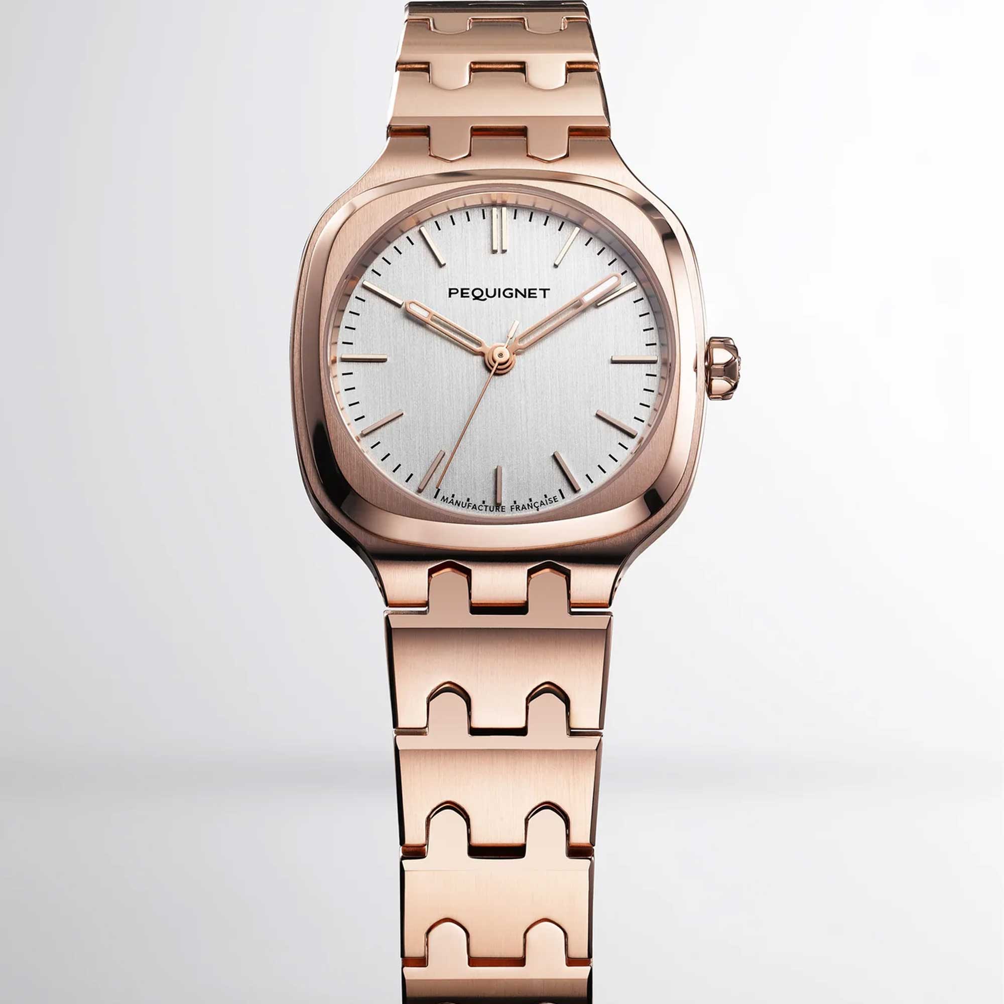 PEQUIGNET CONCORDE GOLD WATCH 5N rose gold case, silver dial 9043333