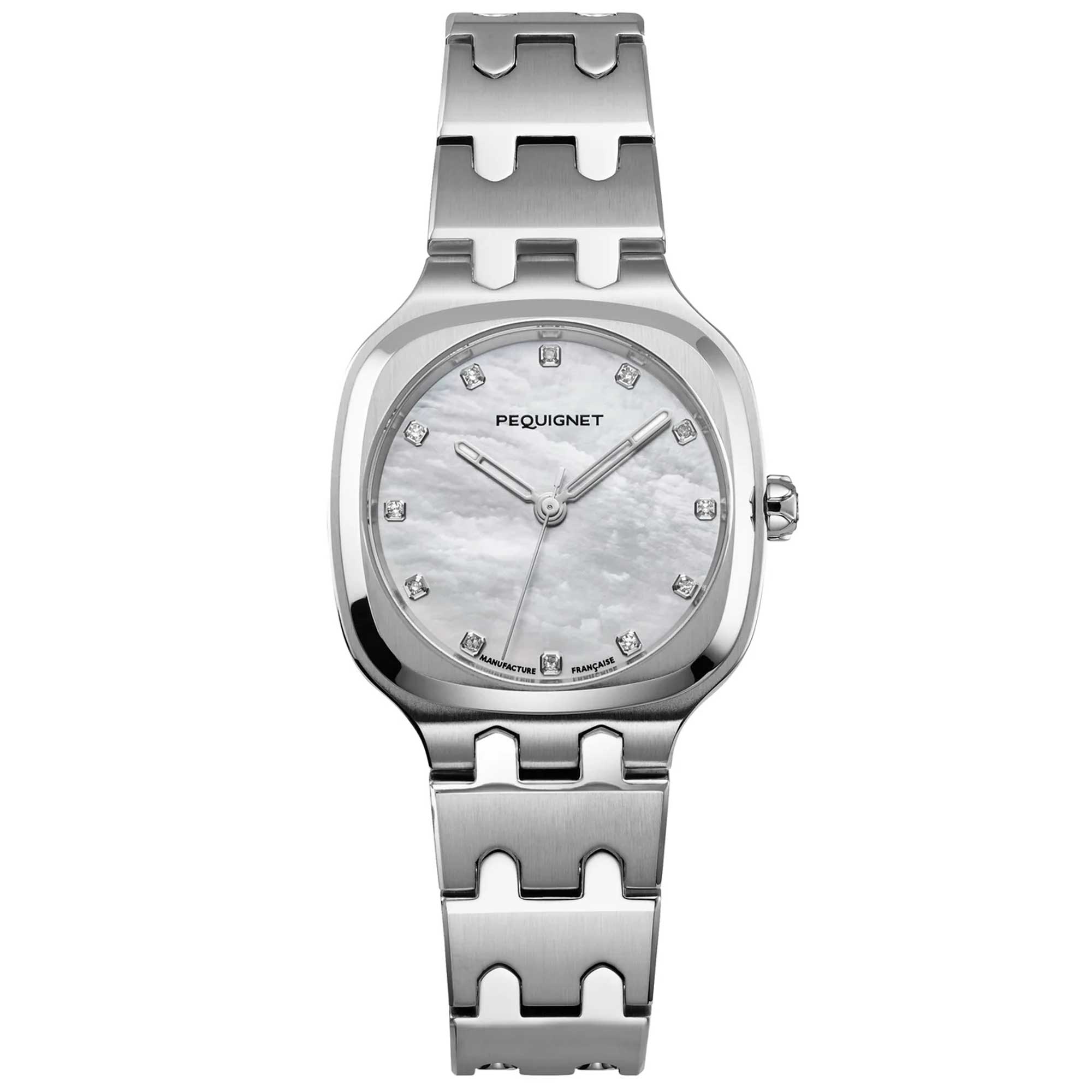 PEQUIGNET CONCORDE MOTHER-OF-PEARL WATCH Mother-of-pearl dial, Bezel set with 12 real diamonds 9042503