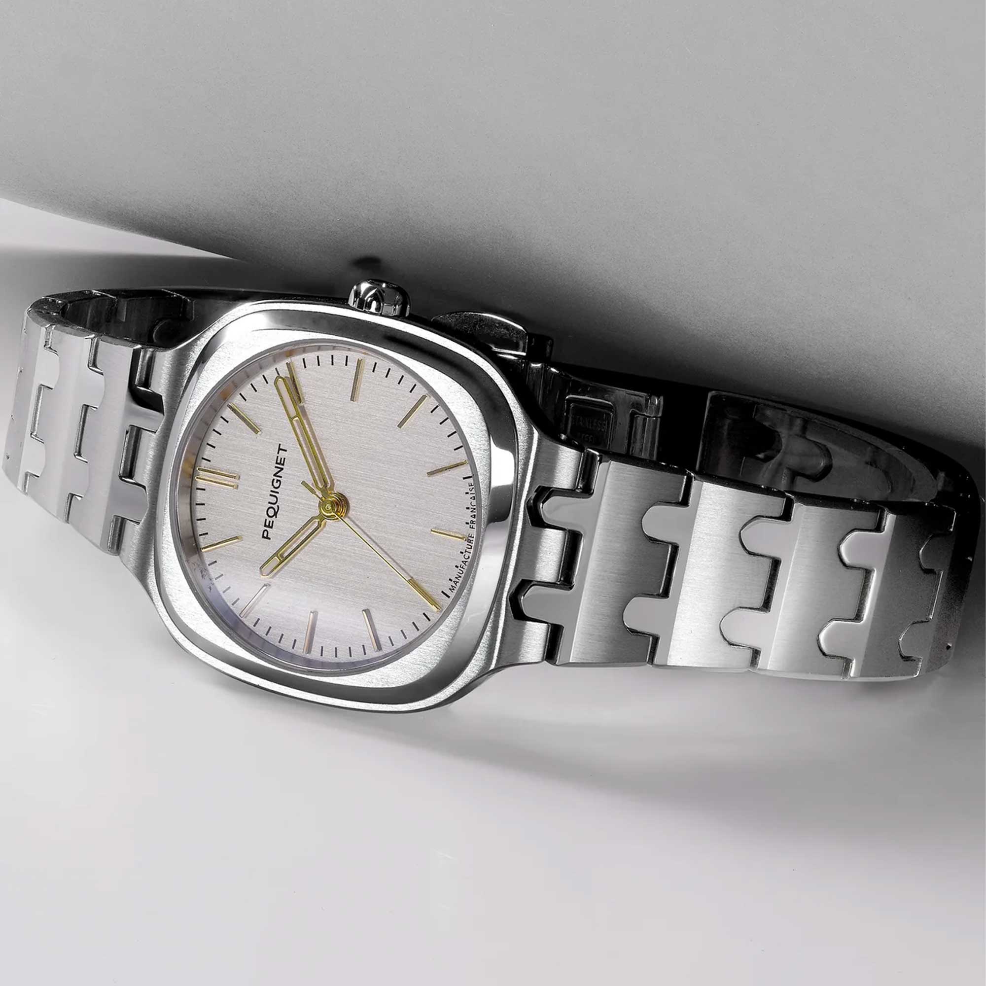 PEQUIGNET CONCORDE WATCH Silber Zifferblatt mit goldenen Indizes 9042333