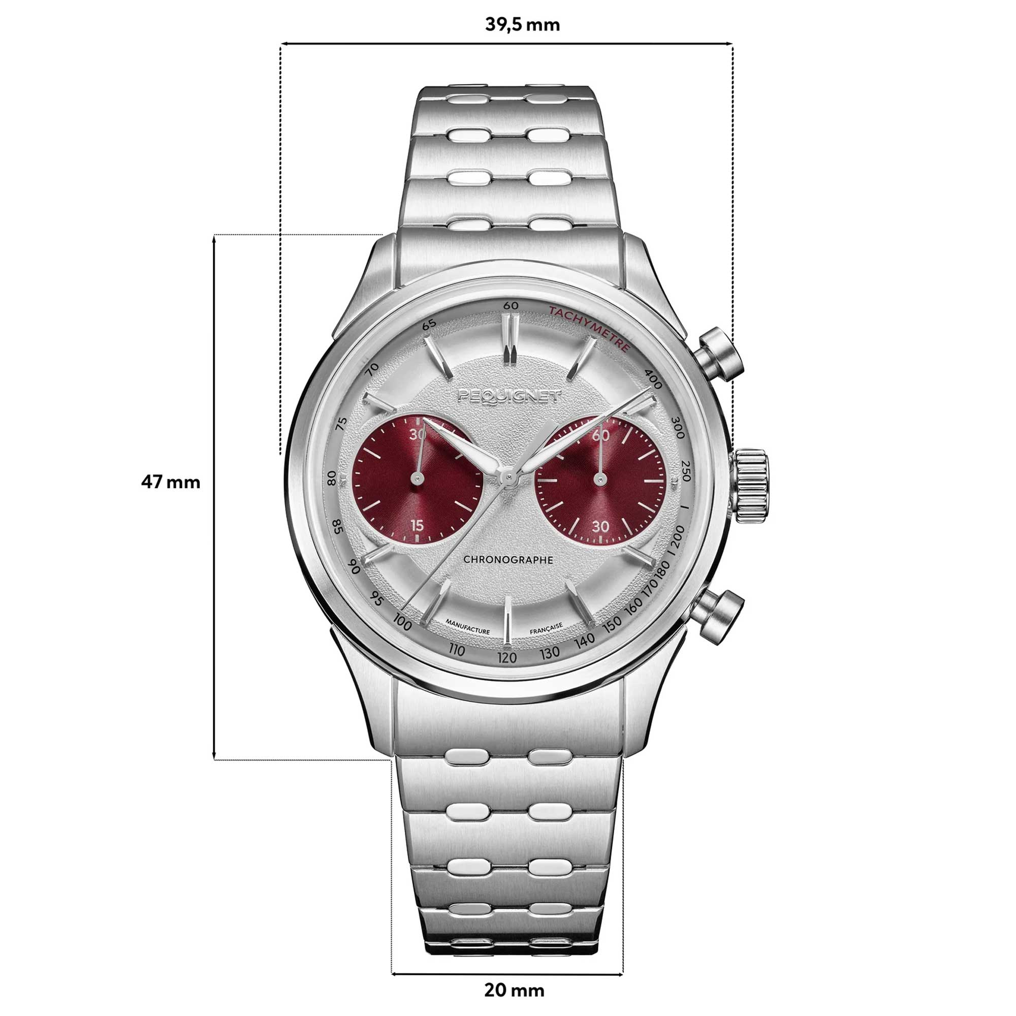 Pequignet ROYALE PARIS CHRONO WATCH red - 39,5 MM