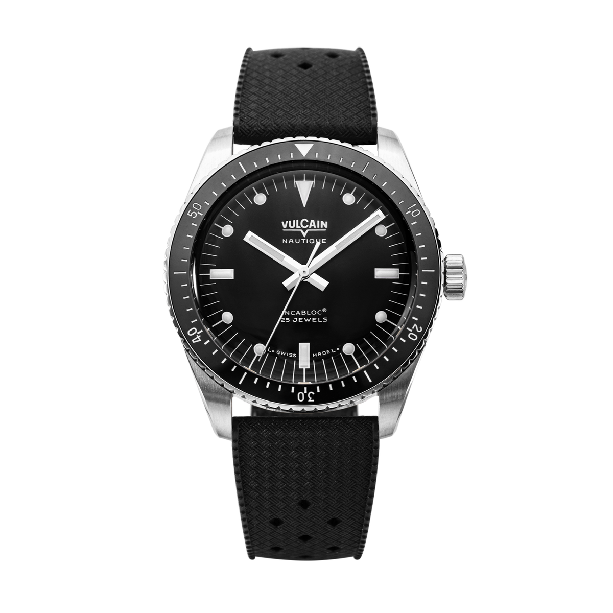 VULCAIN Skindiver Nautique - Black with White Lum