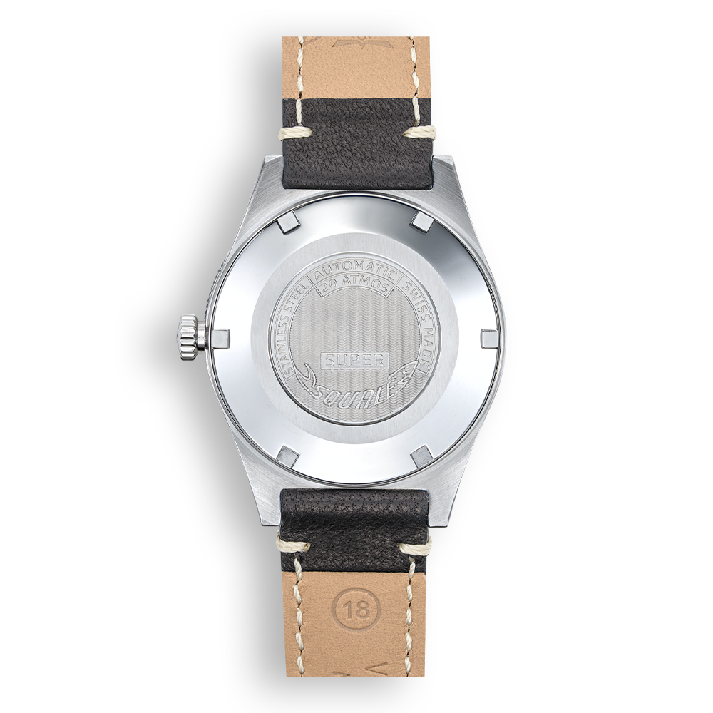 Super Squale Sunray Black Leather SUPERSSBK.PN Lederband Taucheruhr