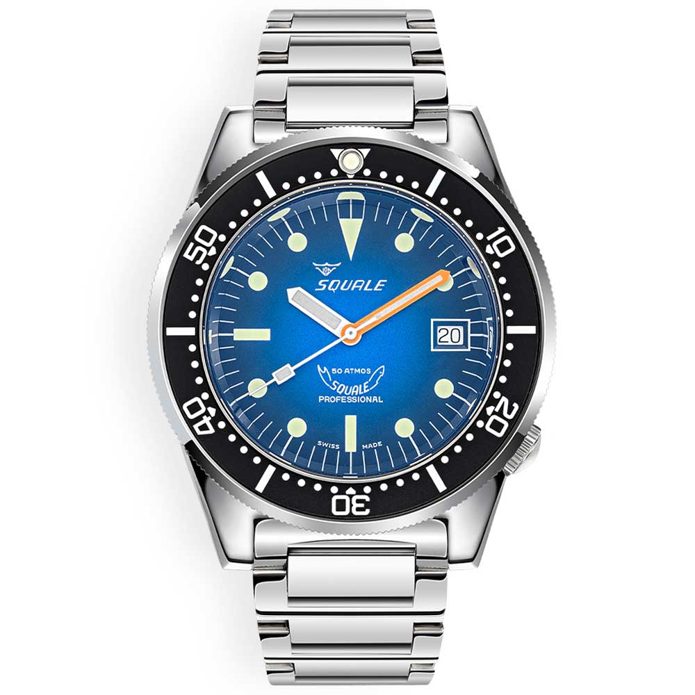 Squale 1521 Blue Ray Rubber rubber strap diving watch