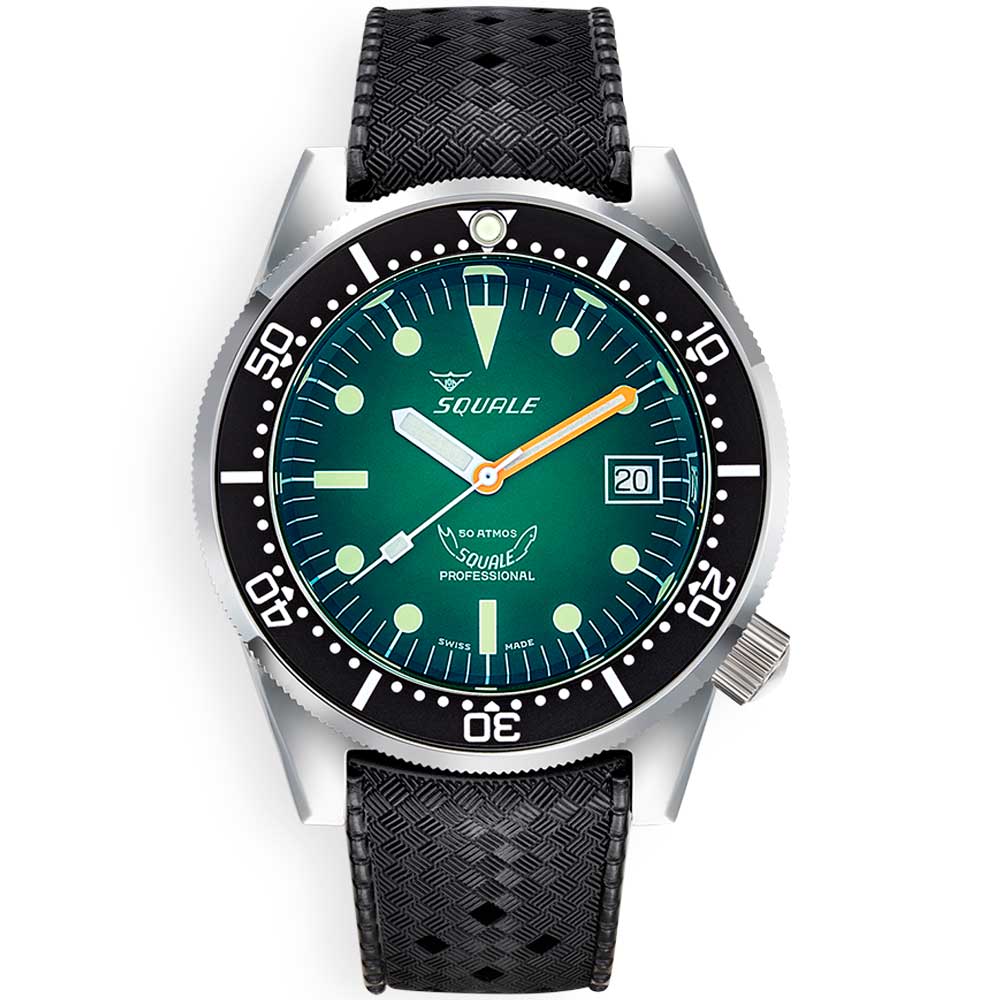 Squale 1521 Green Ray Rubber 1521PROFGR.HT Kautschukband Taucheruhr