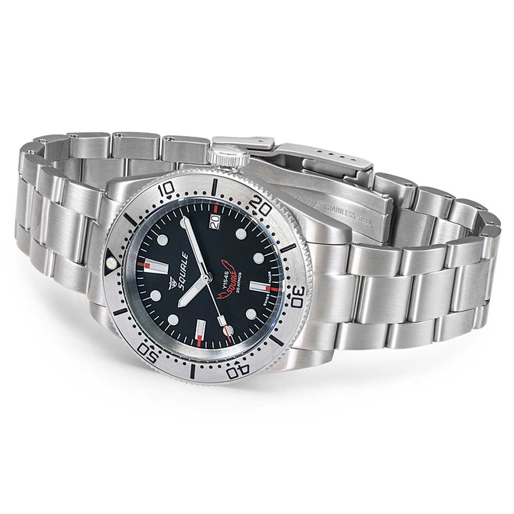 Squale 1545 Steel Black Bracelet 1545SSBK.AC