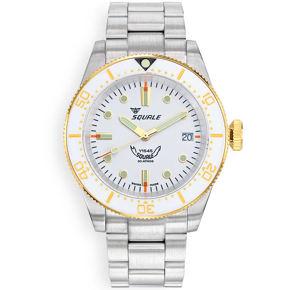 Squale 1545 White Bracelet 1545WTWT.AC Edelstahlband Taucheruhr