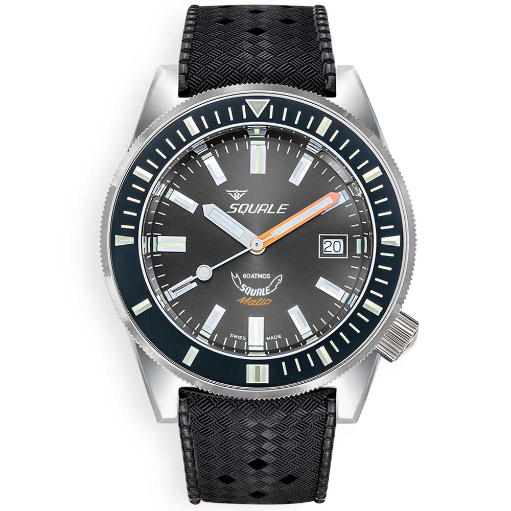 Squale Matic Grey Rubber MATICXSA.HT Tropical Band Taucheruhr