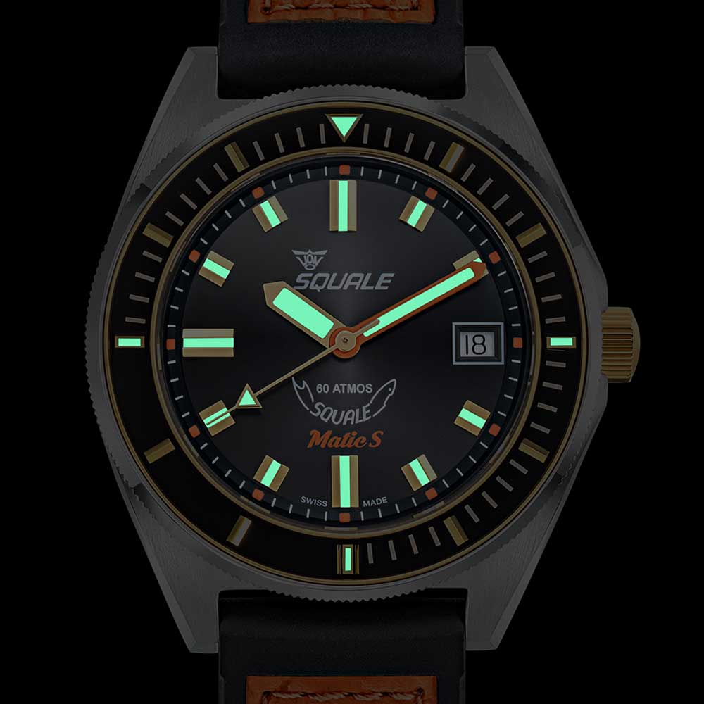 Squale Matic S Two-Tone HydroLeather MATICGBKBK.RLOR