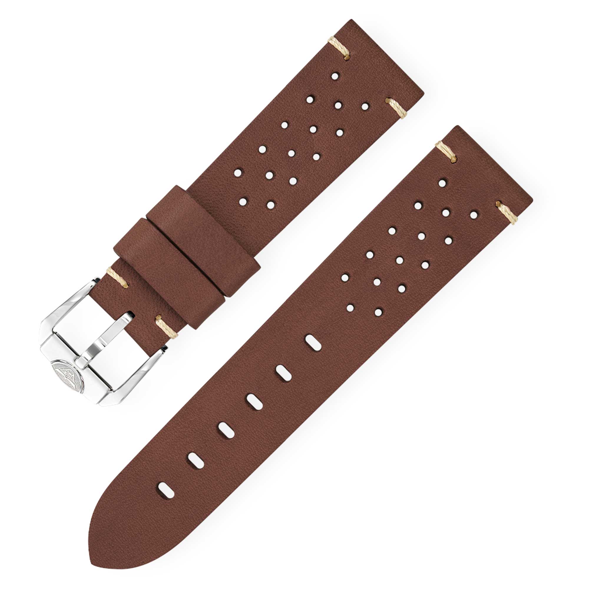 Squale Perforated Dark Brown Leather Strap - 22mm CINU1565GD