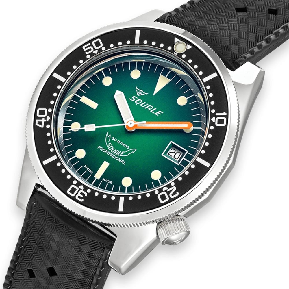 Squale 1521 Green Ray Rubber 1521PROFGR.HT Kautschukband Taucheruhr