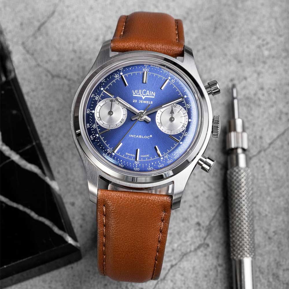 VULCAIN Chronograph 70's - Blue