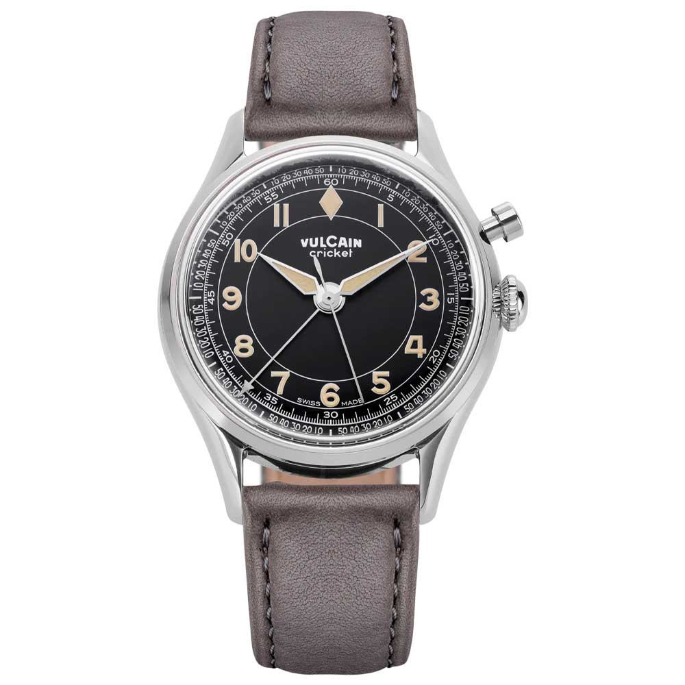 VULCAIN Cricket Classique 36 mm - Black & Khaki numbers