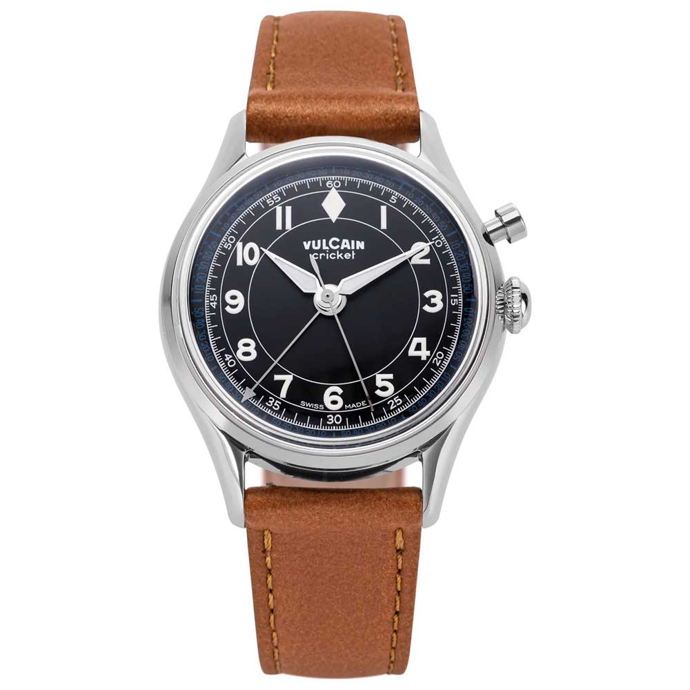 VULCAIN Cricket Classique 36 mm - Black & White/Blue