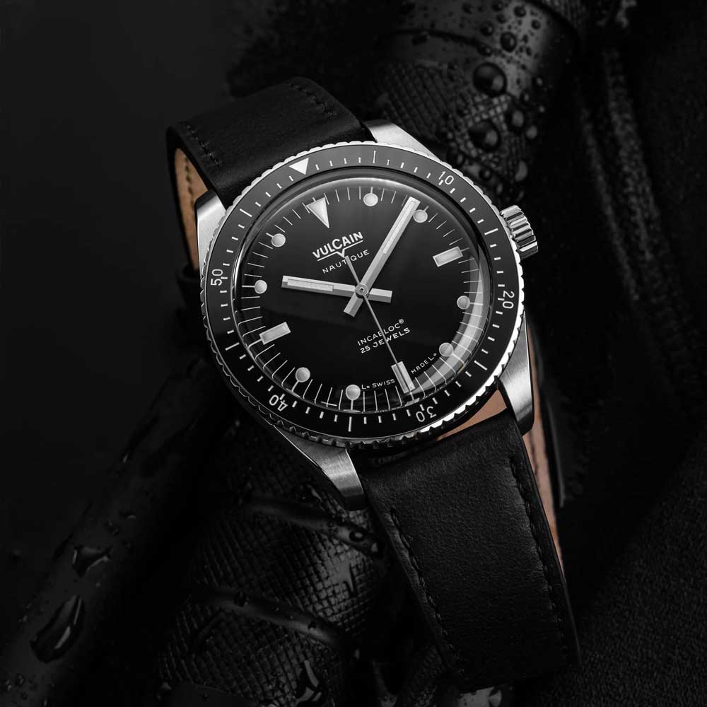 VULCAIN Skindiver Nautique - Black with White Lum