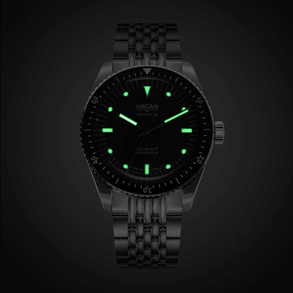 VULCAIN Skindiver Nautique - Black with White Lum