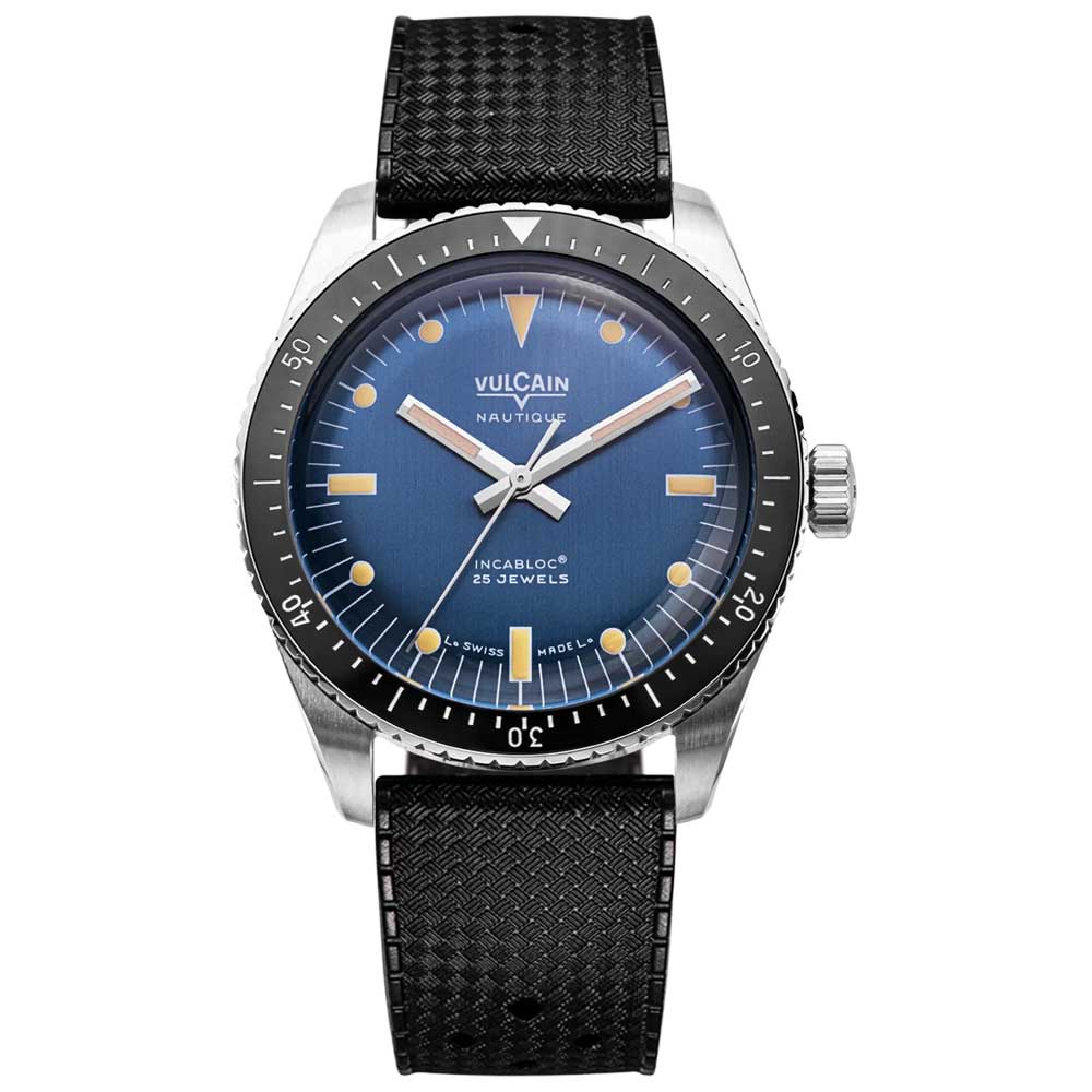 VULCAIN Skindiver Nautique - Blue with Khaki Brown Lum