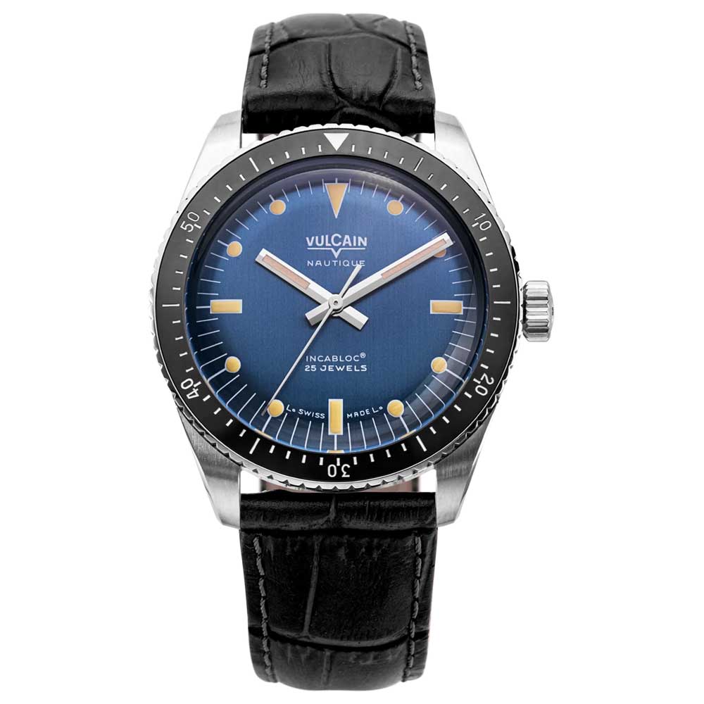 VULCAIN Skindiver Nautique - Blue with Khaki Brown Lum