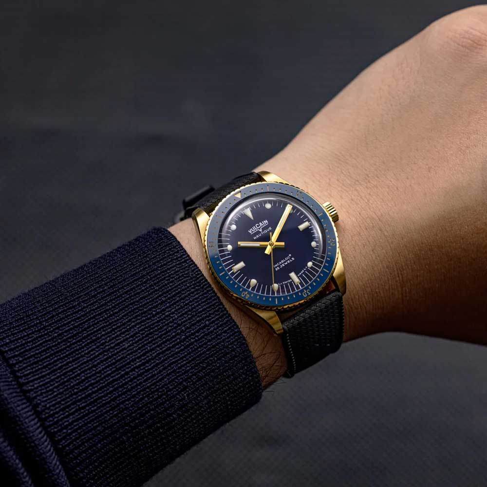 VULCAIN Skindiver Nautique - Gold & Blue