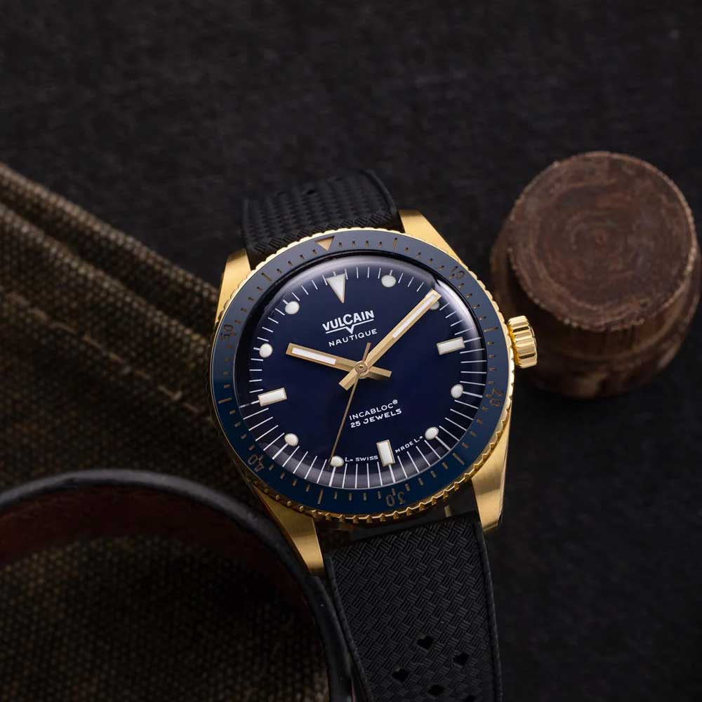 VULCAIN Skindiver Nautique - Gold & Blue