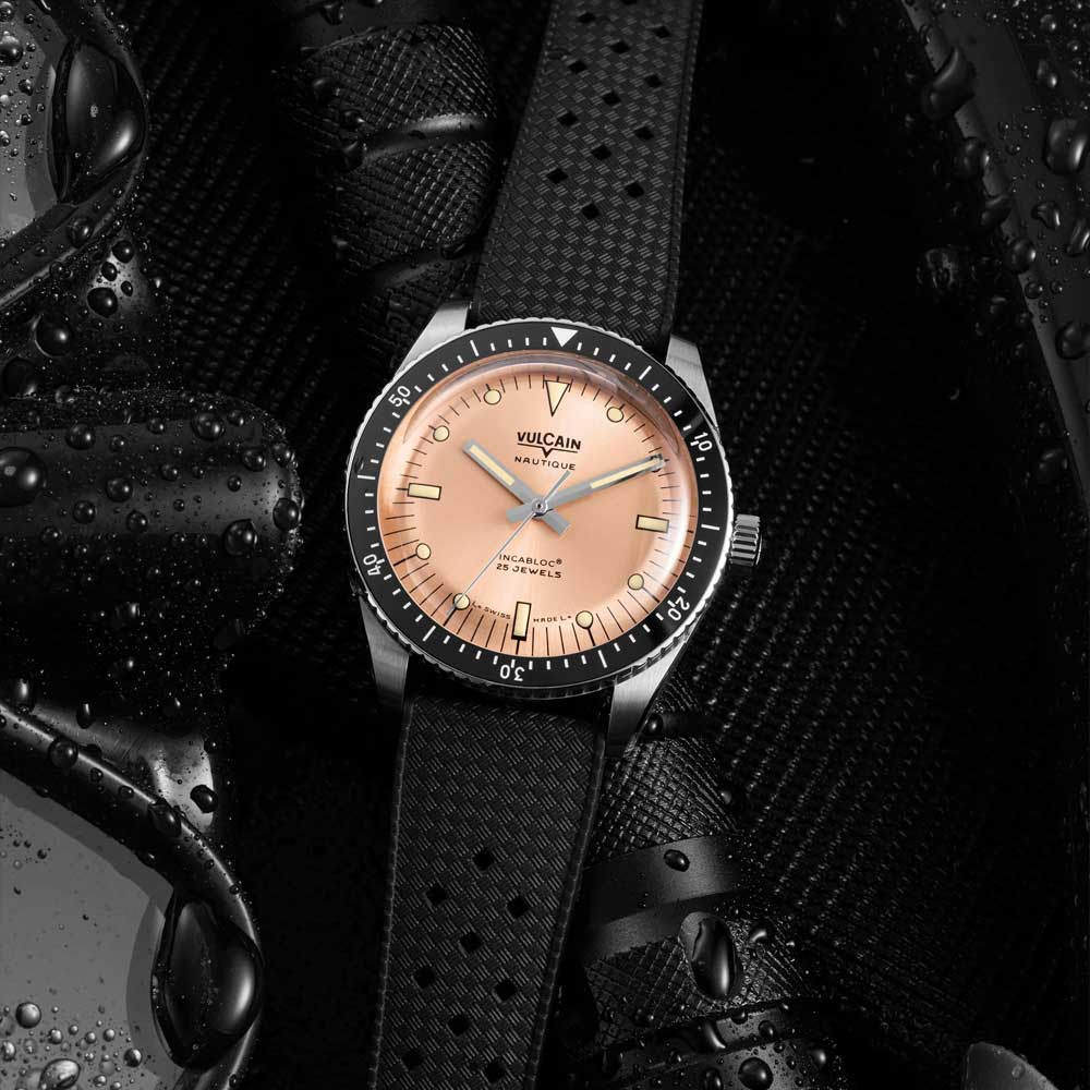 VULCAIN Skindiver Nautique - Salmon Beige Luminova