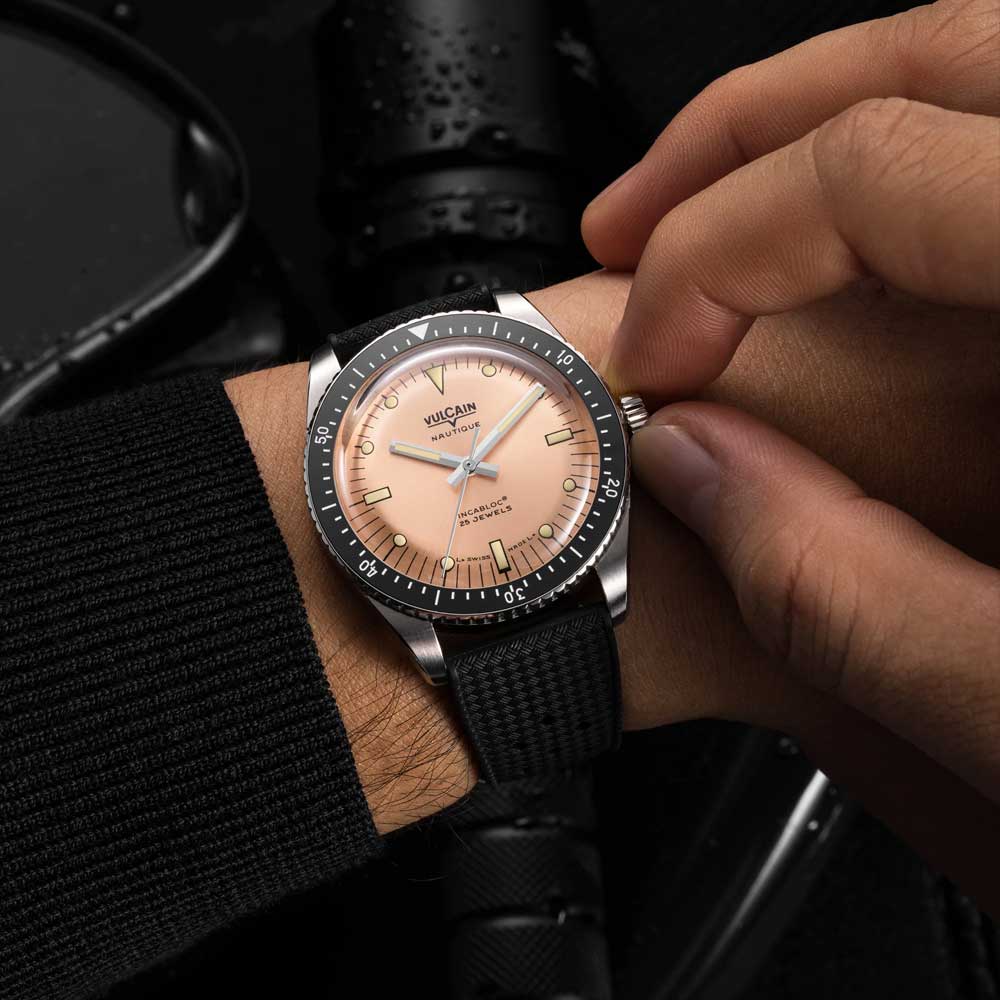 VULCAIN Skindiver Nautique - Salmon Beige Luminova