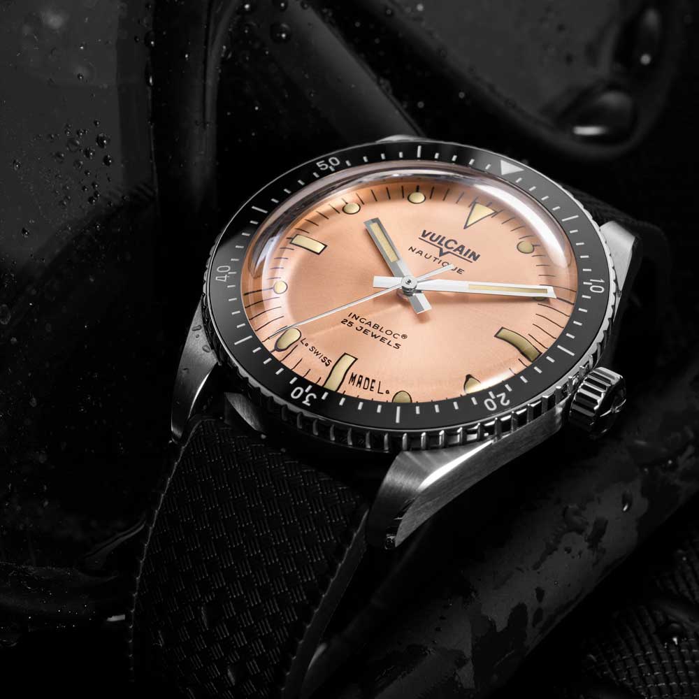 VULCAIN Skindiver Nautique - Salmon Beige Luminova