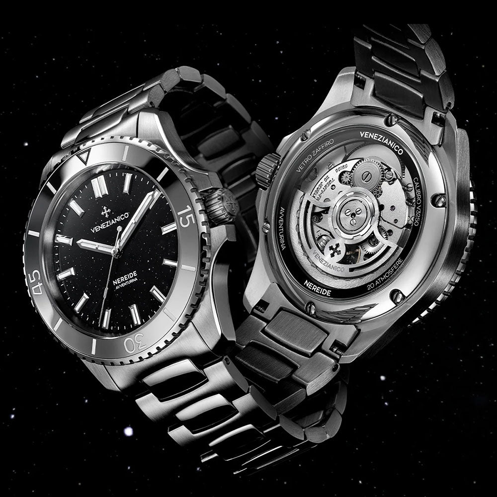 Venezianico Nereide Svart Avventurina NERA 39mm extremt tunn kaliber V3250