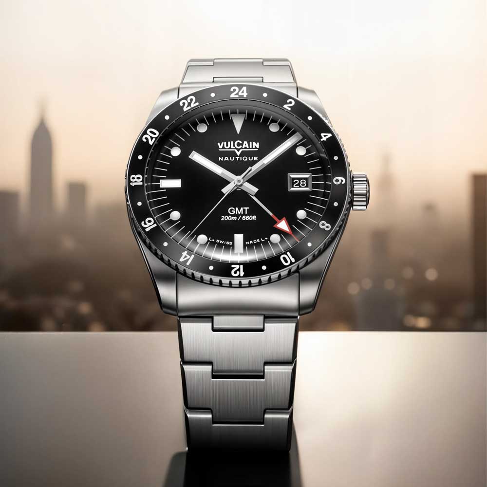 Vulcain Skindiver GMT - Black Luminova Beige 680174A07.BHM286