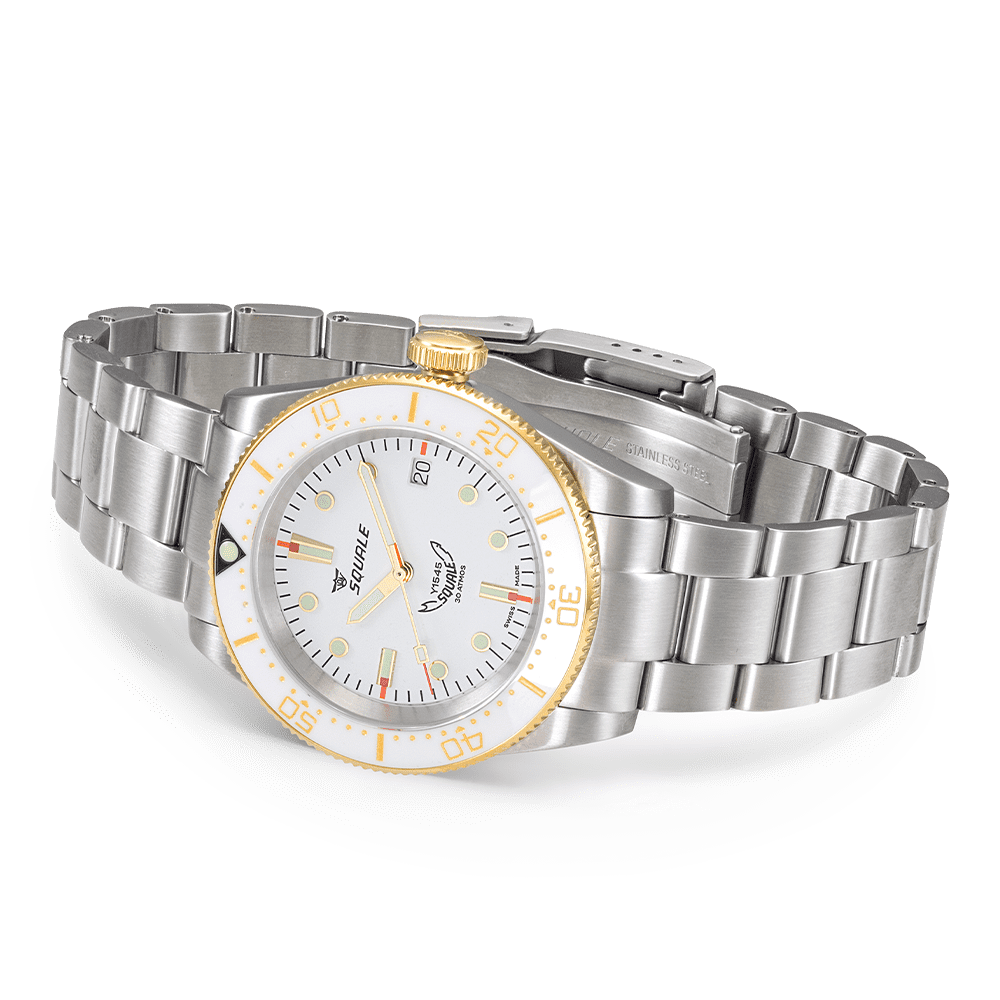 Squale 1545 White Bracelet 1545WTWT.AC Edelstahlband Taucheruhr