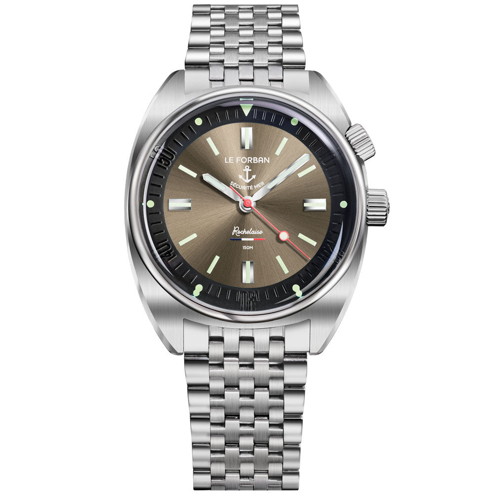 Le Forban Sécurité Mer Rochelaise Sand-Grey Stahlarmband (sandgrau / braun)