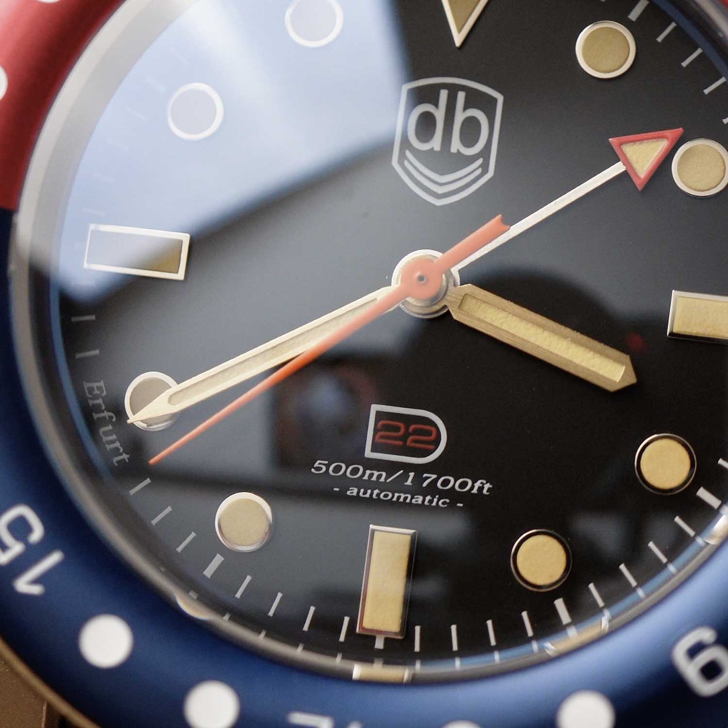 Vintage VDB D22 Pepsi GMT Bronze Fotouhr